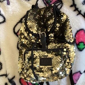 Victoria Secret Vintage Gold Sequin Backpack